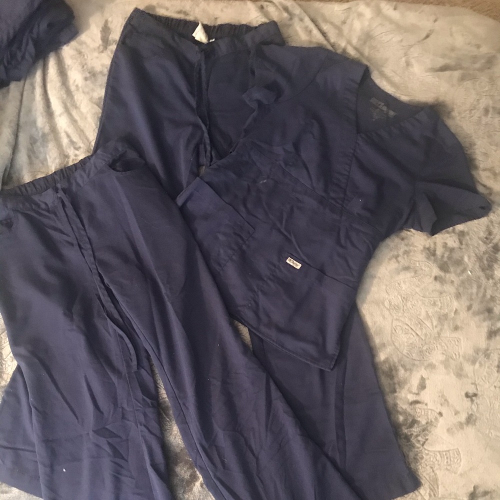 Greys Anatomy Scrub Top and 2 bottom set navy tall